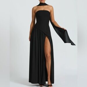 Chic Black Strapless Maxi Dress